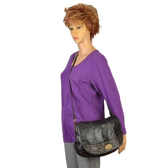 LEVI'S BLACK VINYL SHOULDER BAG PURSE - Picture 13 of 13